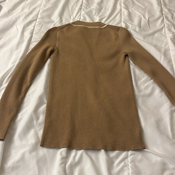Tory Burch Ribbed Cardigan, Logo Buttons, XS - Picture 6 of 7